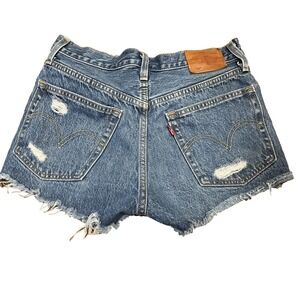 Levi's 501 Women's Size 25 Jean Shorts Button Fly Distressed Raw Hem 2" Holes